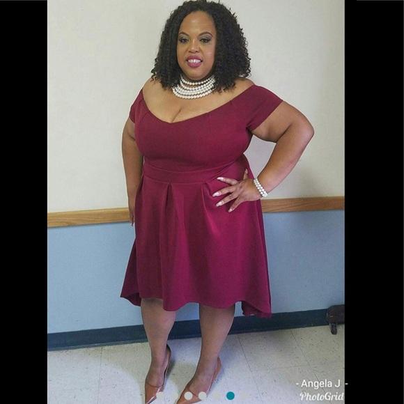 SOLD Burgundy Hi Low Cocktail Dress - Picture 4 of 10